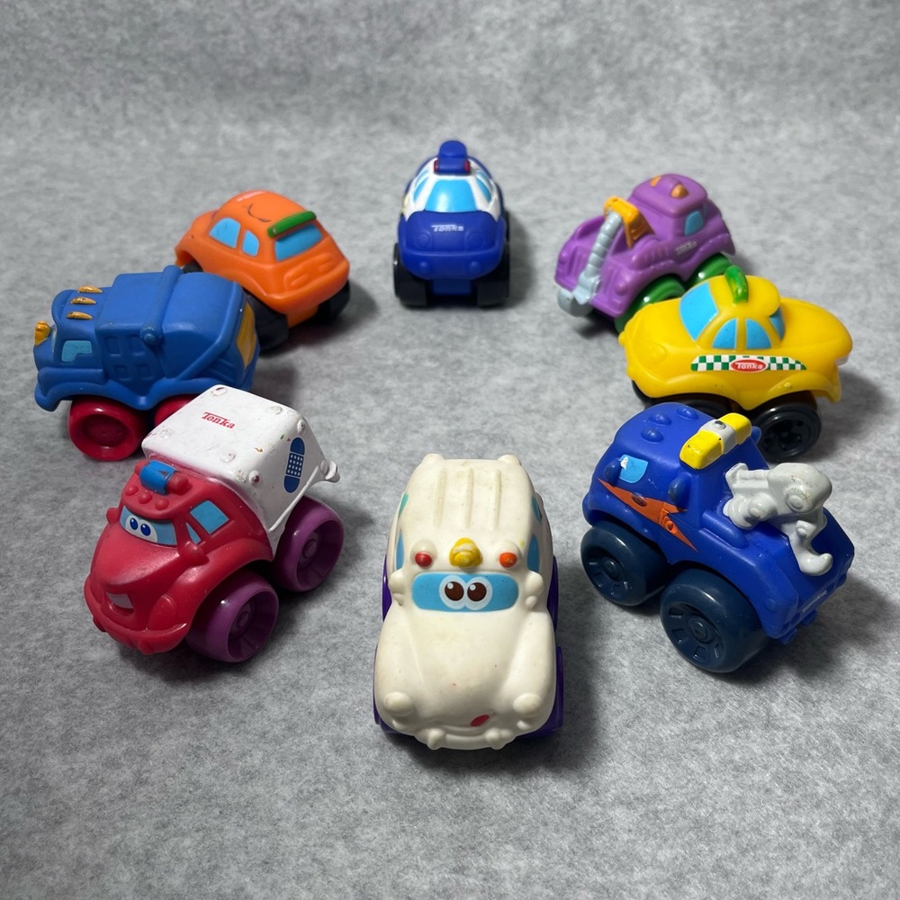 Tonka Lil Chuck & Friends 2.5" Cars Trucks‎ Wheel Pals Lot of 8 Hasbro 2005-2009